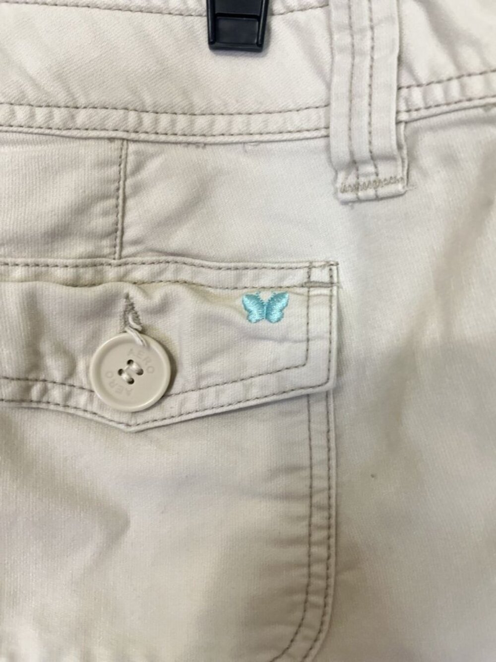 Vintage Aeropostale Low Rise Flare Beige Pants Essentials Sz 9/10 Stretch Y2k - Picture 4 of 9